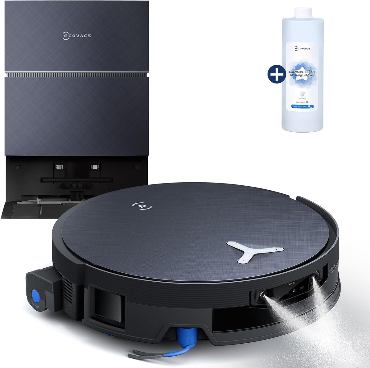ECOVACS Saugroboter, 4 cm, Schwarz, Deebot X12 Pro Omni mit Zubehör, 22000Pa + FocusJet Technologie, PowerBoost Plus Ultra-Schnell