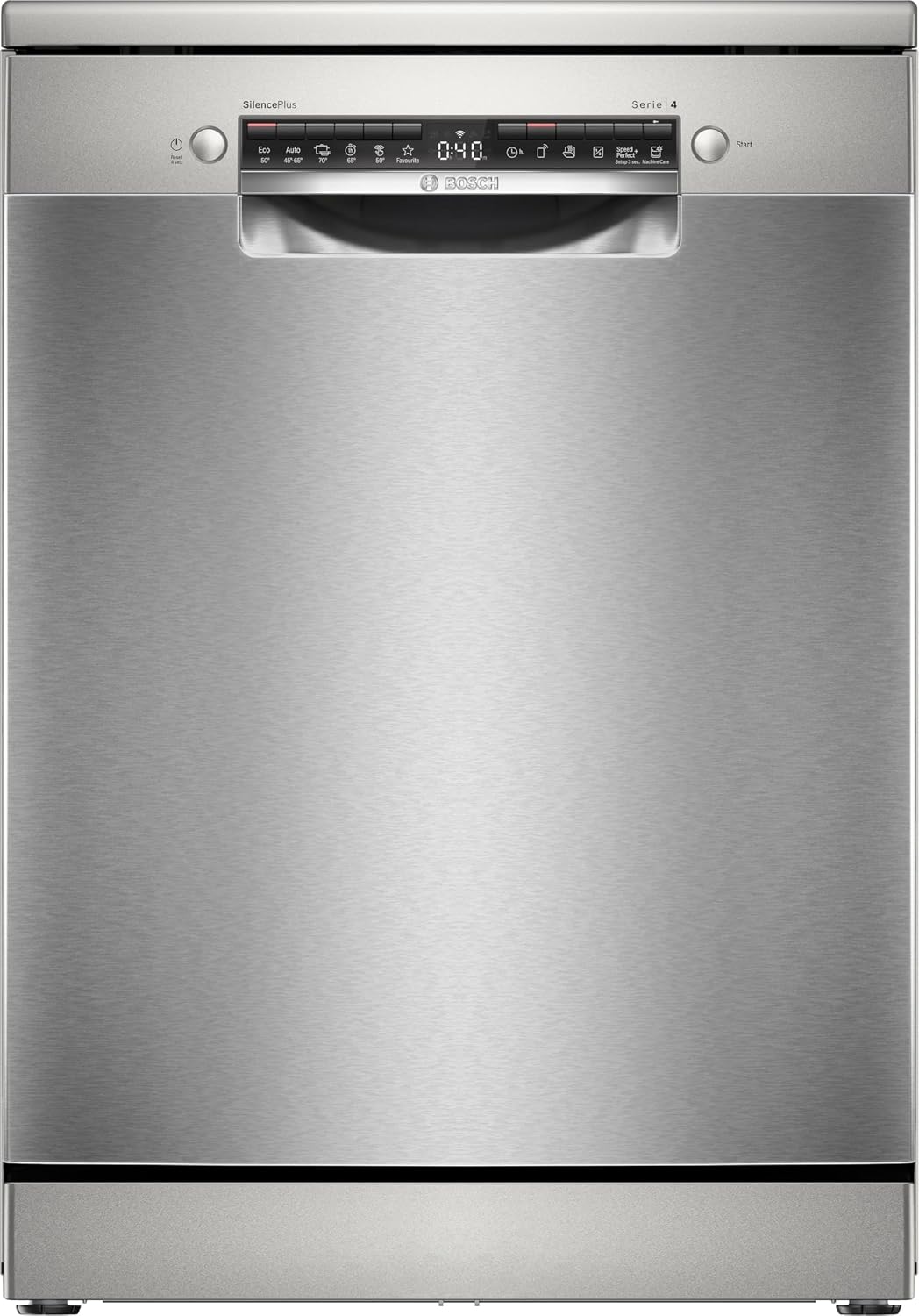 Bosch Geschirrspüler, 60 cm, Silber, SMS4EVI08E, Smarter Freistehend, Serie 4, Besteckschublade, Rackmatic, automatische Türöffnung