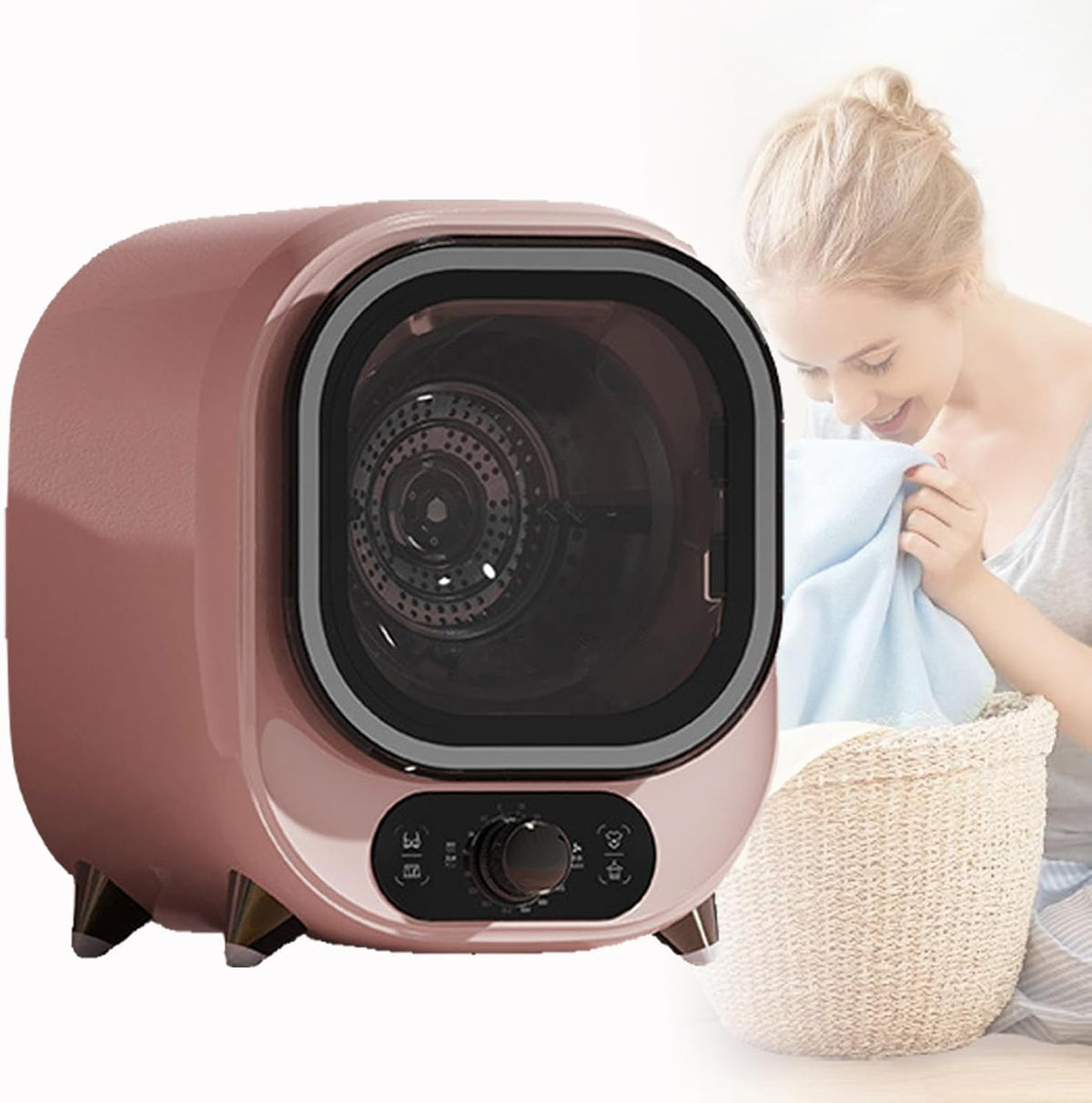 Spdazzleburst Wäschetrockner, 0,8 kg, Rosa, Kompakter und Mini-Wäscheschleuder, Kleiner Kondensationstrockner, belüfteter