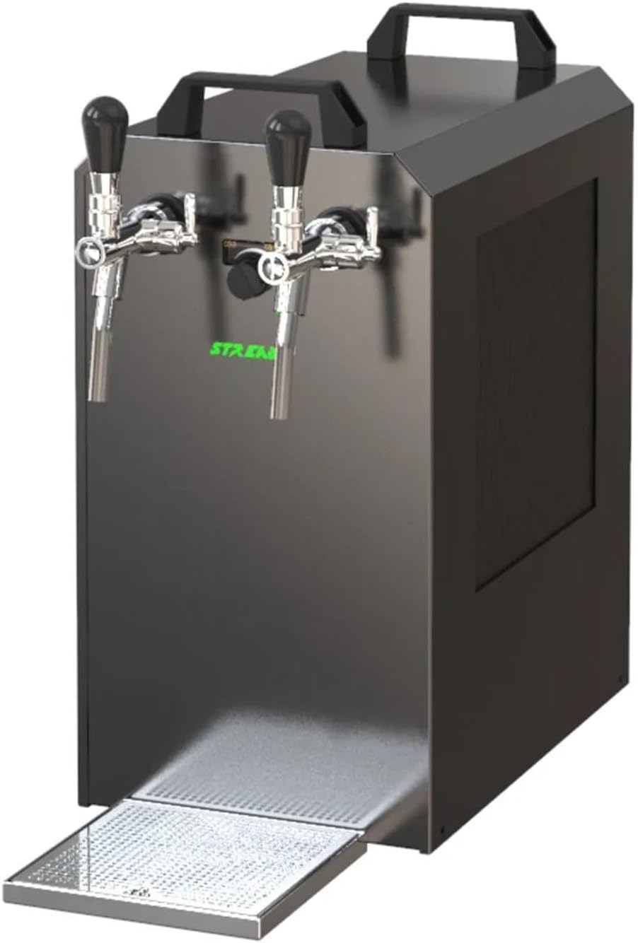 ich-zapfe.de Mini-Zapfanlagen, 90 l, Schwarz, Untertheken-Komplettset Bierzapfanlage Stream 80, 2-leitig, Trockenkühler /h