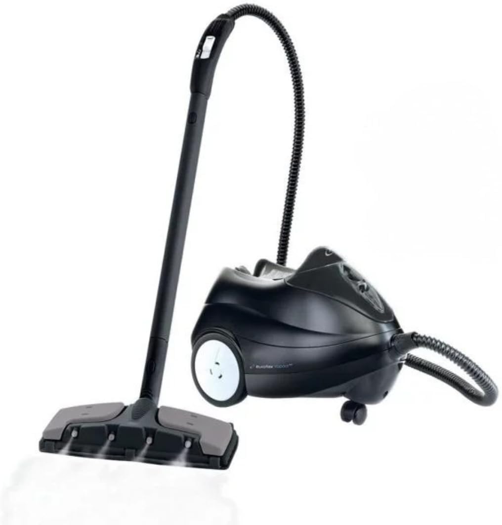 Euroflex Dampfreiniger, Schwarz, Bodenreiniger, mit Druckkessel, leicht und kompakt, inklusive Zubehör, umweltfreundliche Reinigung