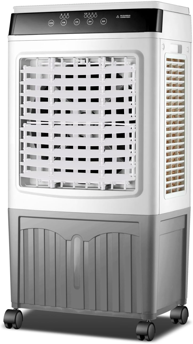 Verdunstungsluftkühler Mobiles Klimagerät, 40 L, Weiß, mit Wassertank, 120° Oszillation, 3 Modi & Geschwindigkeiten