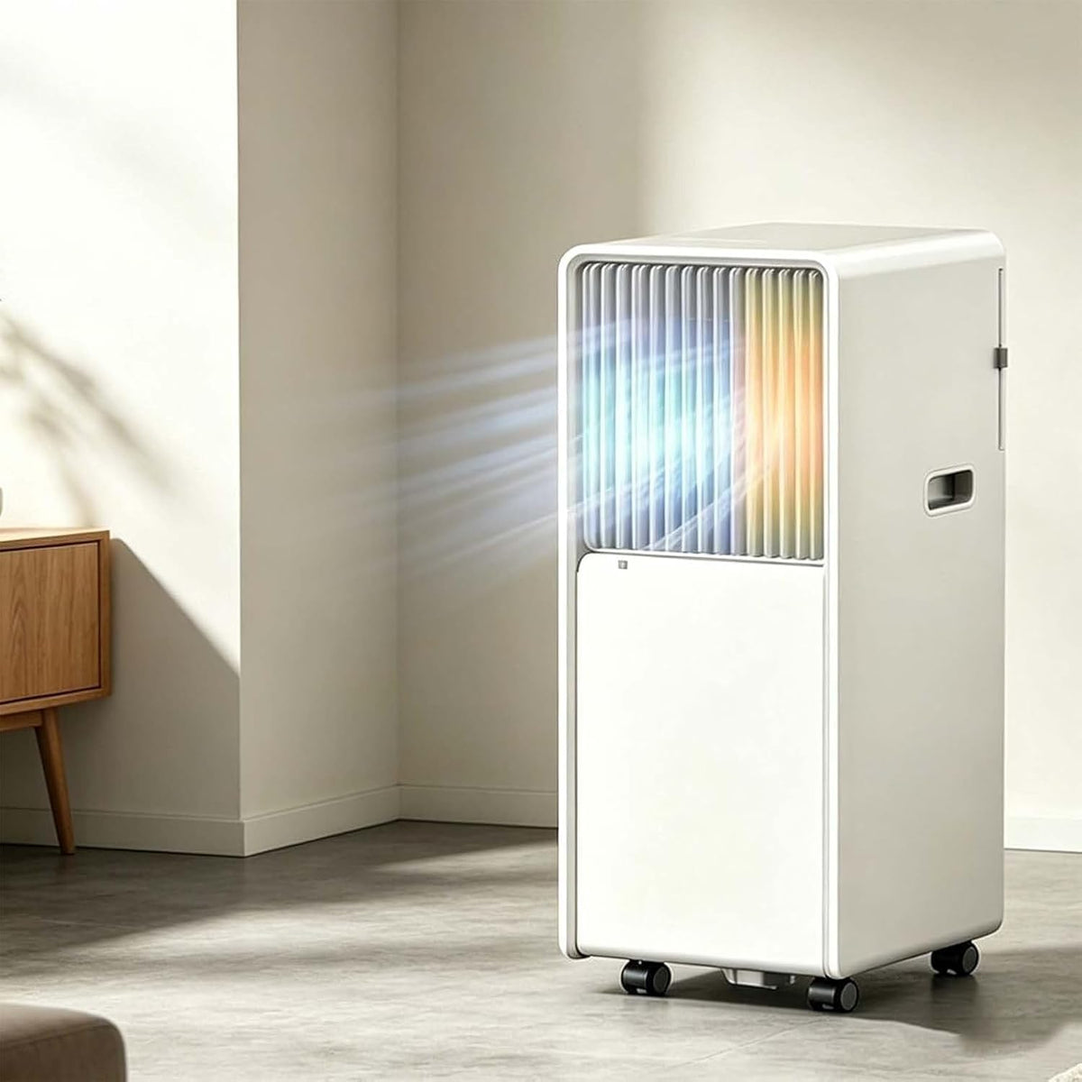 GIOFEOIK Mobiles Klimagerät, Weiß, Tragbare Klimaanlage 4-in-1 Inverter Kühlung Heizung