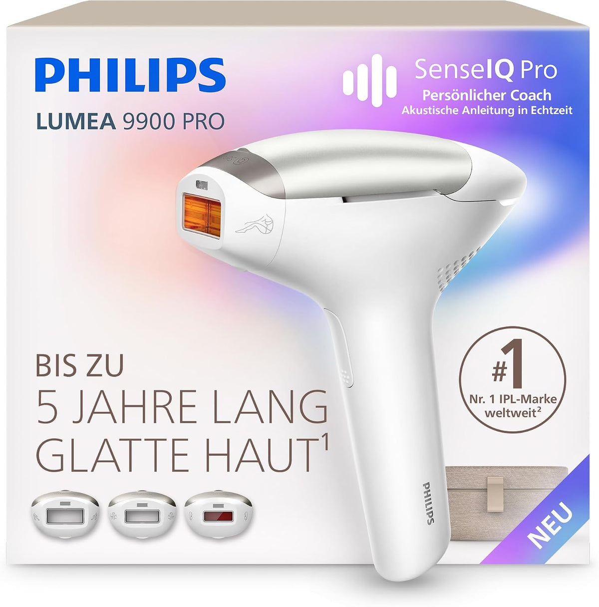 PHILIPS Systeme, Schwarz, Lumea 9900 Pro IPL-Haarentfernungsgerät - Statt, Anwendung zu Hause, Sicherheit nach medizinischen Standards