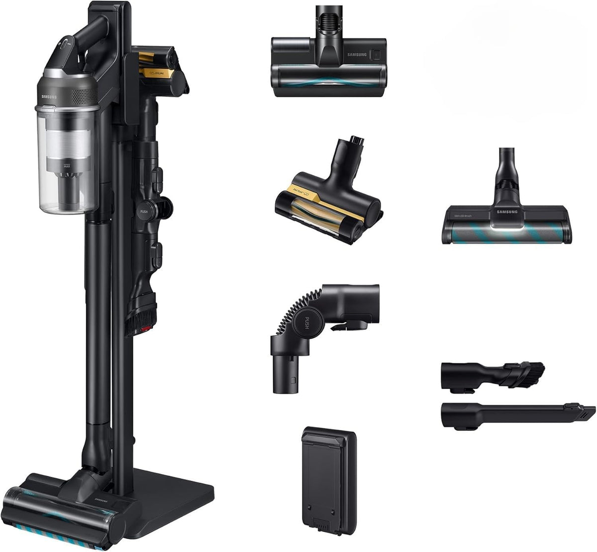 Samsung Staubsauger, 770 W, Schwarz, VS70H28HFC/WD Jet 95S CompleteClean Akku-, Kabelloser Hand ohne Beutel, HEPA Filter
