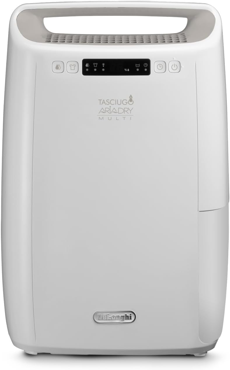 De'Longhi Wäschetrockner, 14 L, Weiß, Tasciugo AriaDry Multi - Tragbarer Luftentfeuchter mit, /Tag Feuchtigkeitsentzug