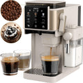 CIARRA Milchaufschäumer, 15 Bar, Schwarz/Silber, CBSACM-D6 Kaffeemaschine mit Mahlwerk
