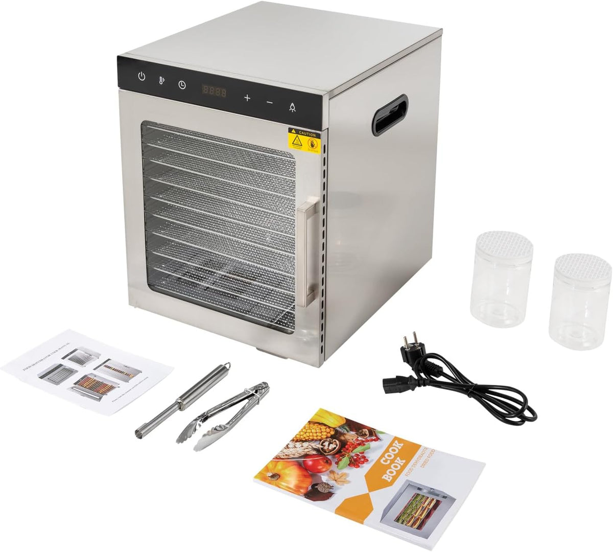 PansyWind Dörrautomaten, ca. 45-55 dB, 800 W, 36 L, Edelstahl 304, Edelstahl 201, Kunststoff, Silber