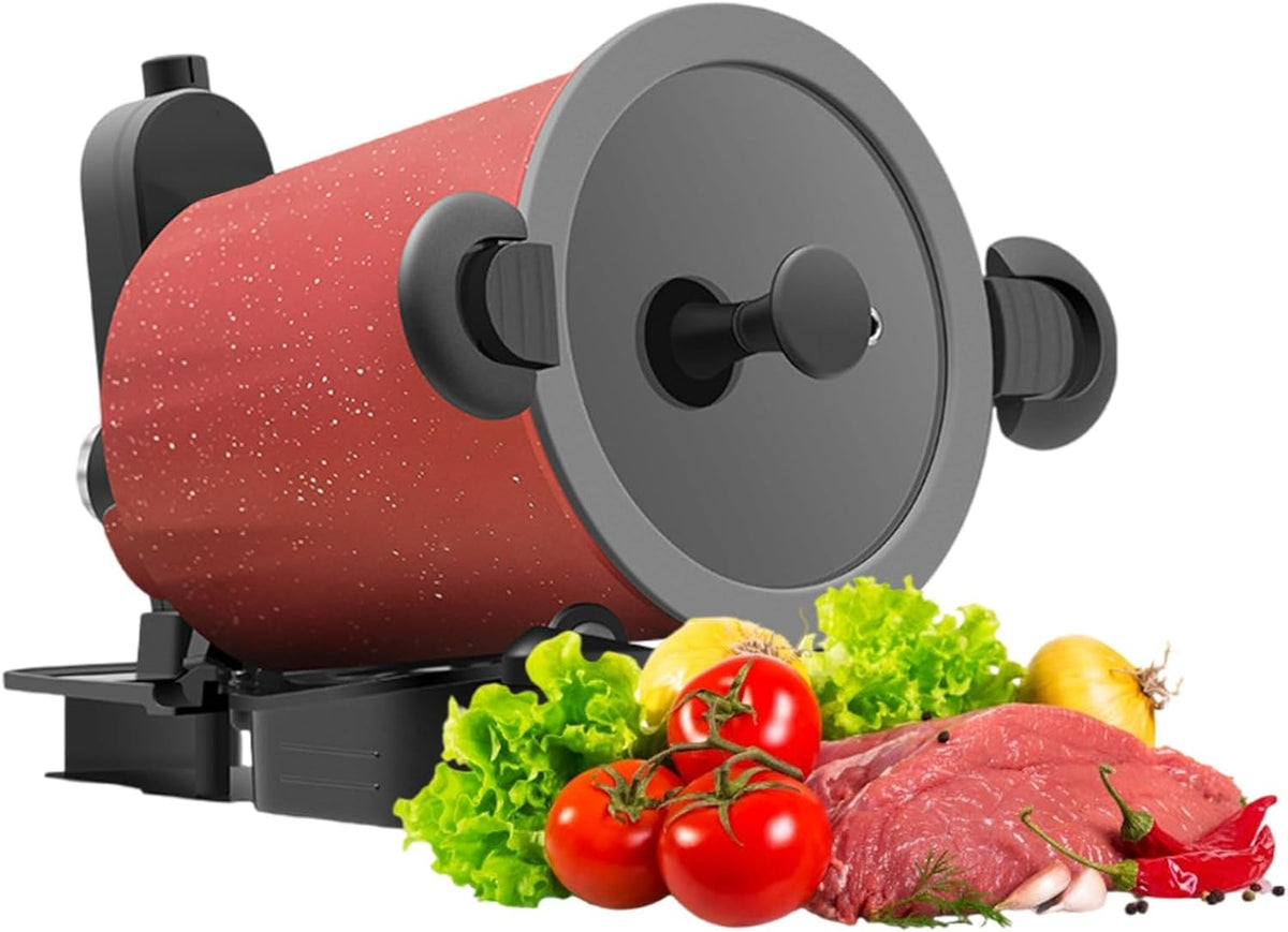 360 Multikocher, Grau, ° drehbare Heizung, automatischer Bratkocher, antihaftbeschichtet, kompakt und tragbar für den Innen- und Außenbereich
