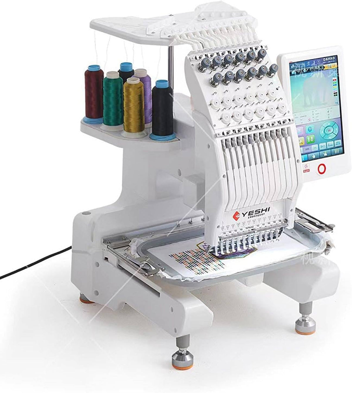 Näh Elektronisch gesteuerte Nähmaschinen, Schwarz, und Stickmaschine, 12 Nadeln, Einzelkopf-Design, unterstützt mehrere Muster für Heimbasteln