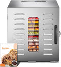 Kwasyo Dörrautomaten, 1,1 m, Silber, Dörrautomat Edelstahl DA 1000, XXL-Dörrfläche ², Dörrgerät Temperatur einstellbar 30-90℃