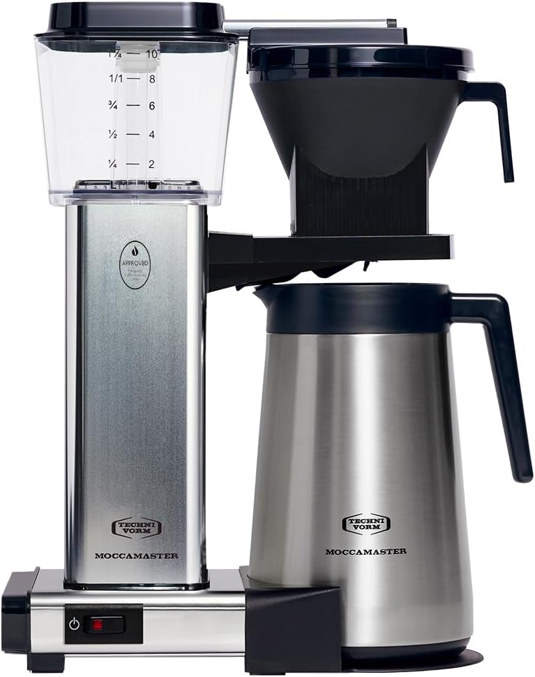 Moccamaster Kaffeemaschine, 1.25 L, Silber, KBGT, Filter, Thermoskanne, Polished Silver