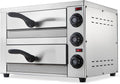 GYKOZY Pizzaofen, 485 x 365 x 210 mm, 545 x 380 x 310 mm, 2200 W, 2460 W, 12 Zoll, 16 Zoll, Edelstahl, Silber
