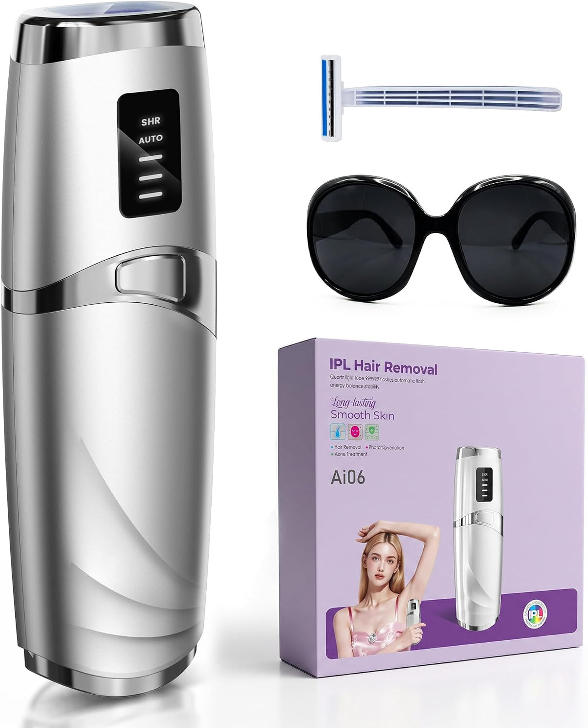 LIJAI IPL, Schwarz, Laser Haarentfernung Haarentfernungsgerät für Damen & Herren, 999.999 Blitze Schmerzlos Langanhaltende Ergebnisse