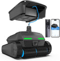 BOTLUXE Poolroboter, Schwarz, PC200, Ultraschall-Detektion, Intelligenten Navigation