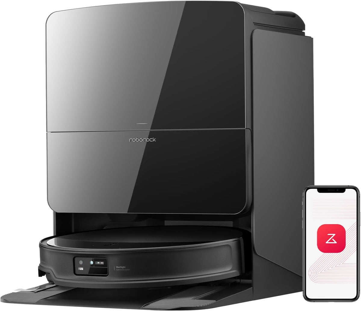 roborock Saugroboter, Schwarz, Saros 10R mit Wischfunktion&angebbarem Wischmopp