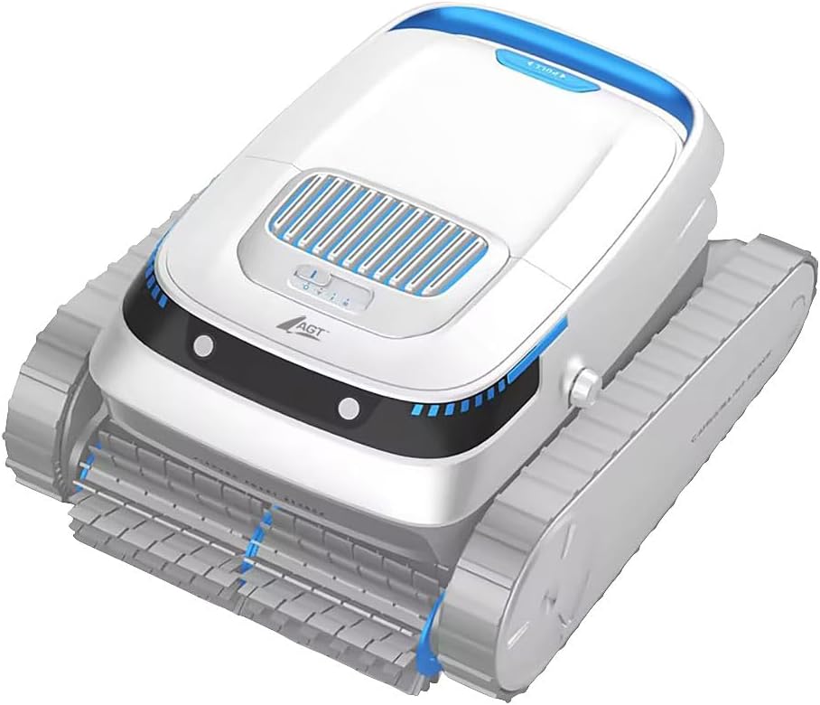 AGT Poolroboter, 100 m, Schwarz, Akku: Akku-Poolreiniger für Boden & Wände, Poolsauger, bis 120 Min., ² (Poolreinigungsmaschine