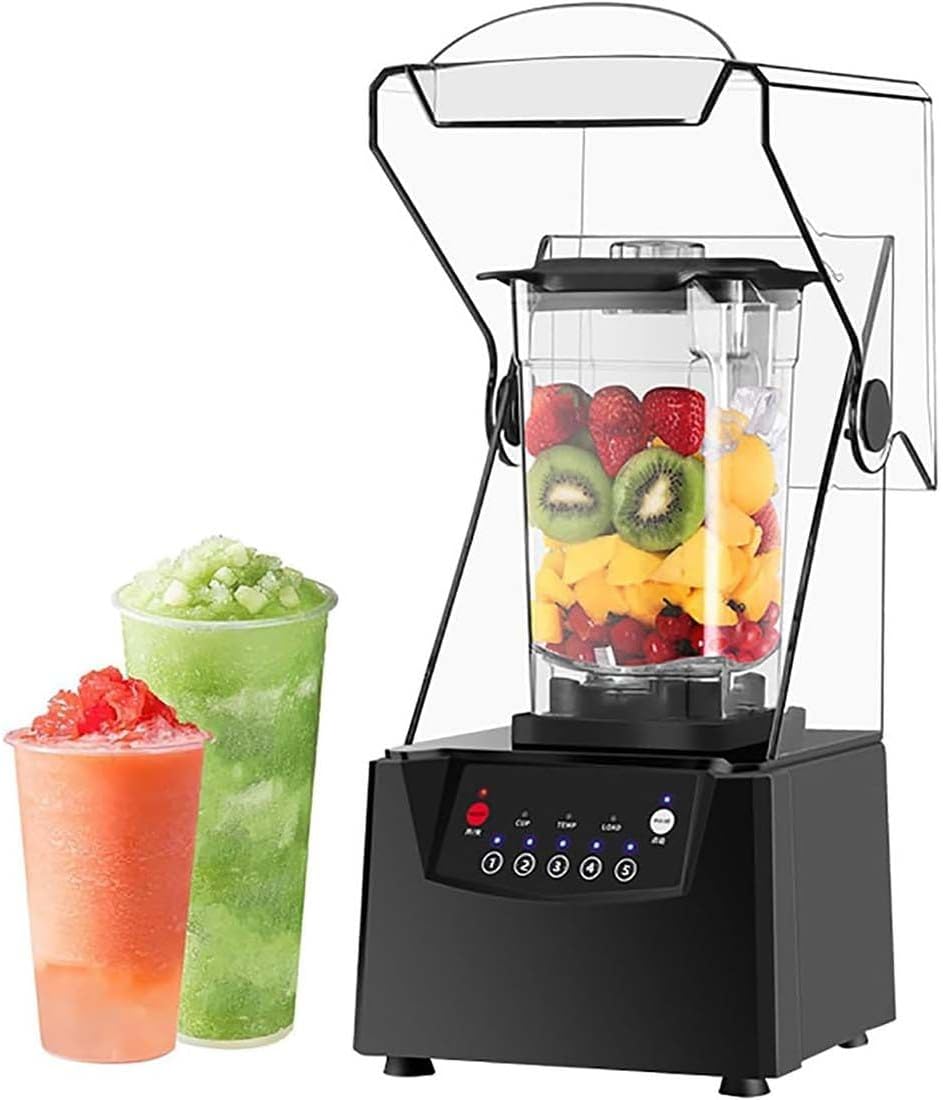 DPDZSW Standmixer, 2000 ml, 2200 W, 2200 W, 2 L, Schwarz, Mixer Hochleistungsmixer, Selbstreinigungsfunktion, Behälter