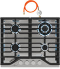 Klarstein Gasherd, 3,4 kW, Silber, Turbocast Gaskochfeld - 4-Brenner Edelstahl, Wokbrenner, Gusseiserne Halter