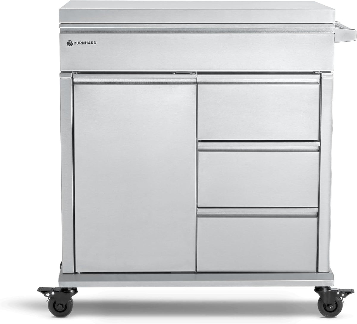 BURNHARD Gasgrill, Silber, ® Grill Beistellwagen mit Edelstahl-Arbeitsfläche, Grilltisch