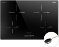 Karinear Kochfeld, 7200 W, 77CM, 240 V, Schwarz, Induktionsfeld mit Pfanne, Induktions 4 Platten Einbau, Autarkes Induktion mit Touch-Bedienung
