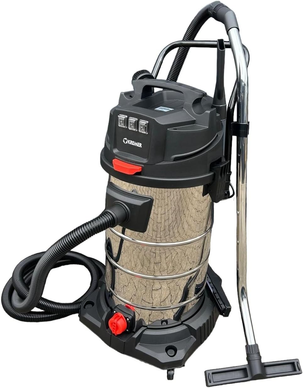 DeTec. Nass-,Trockensauger für Werkstätten, 3000 W, 100 L, Schwarz, Industriesauger Nass-Trockensauger 3 Motoren