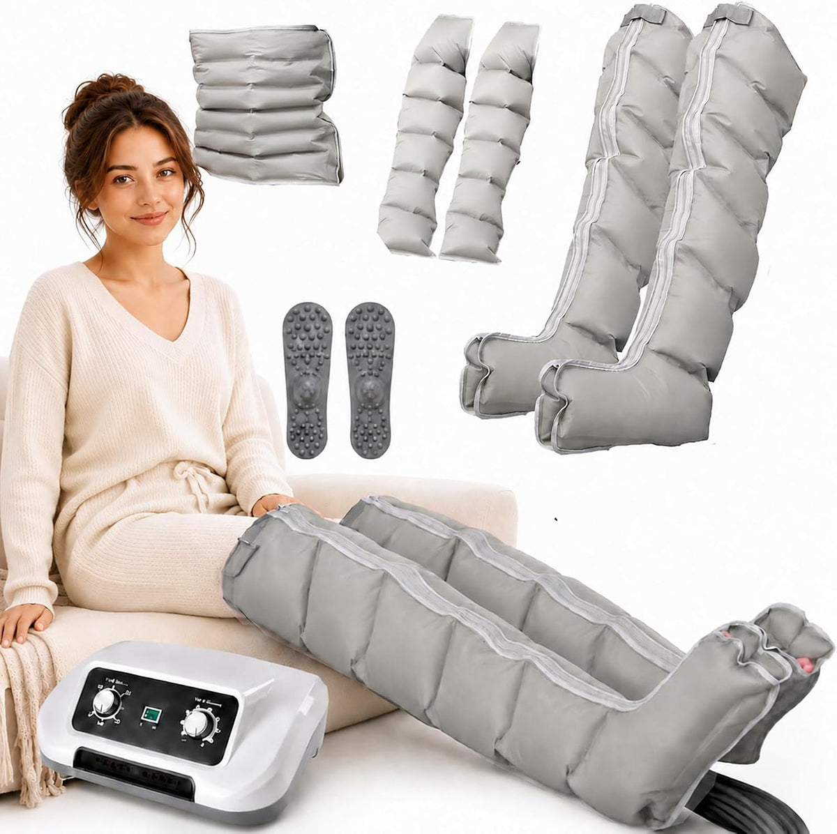 Joyfitness Fußmassagegeräte, Schwarz, Lymphdrainage Gerät Beine Mit Beinmassagegerät Und Recovery, Massagegerät Mit Luftkompression Für Beine