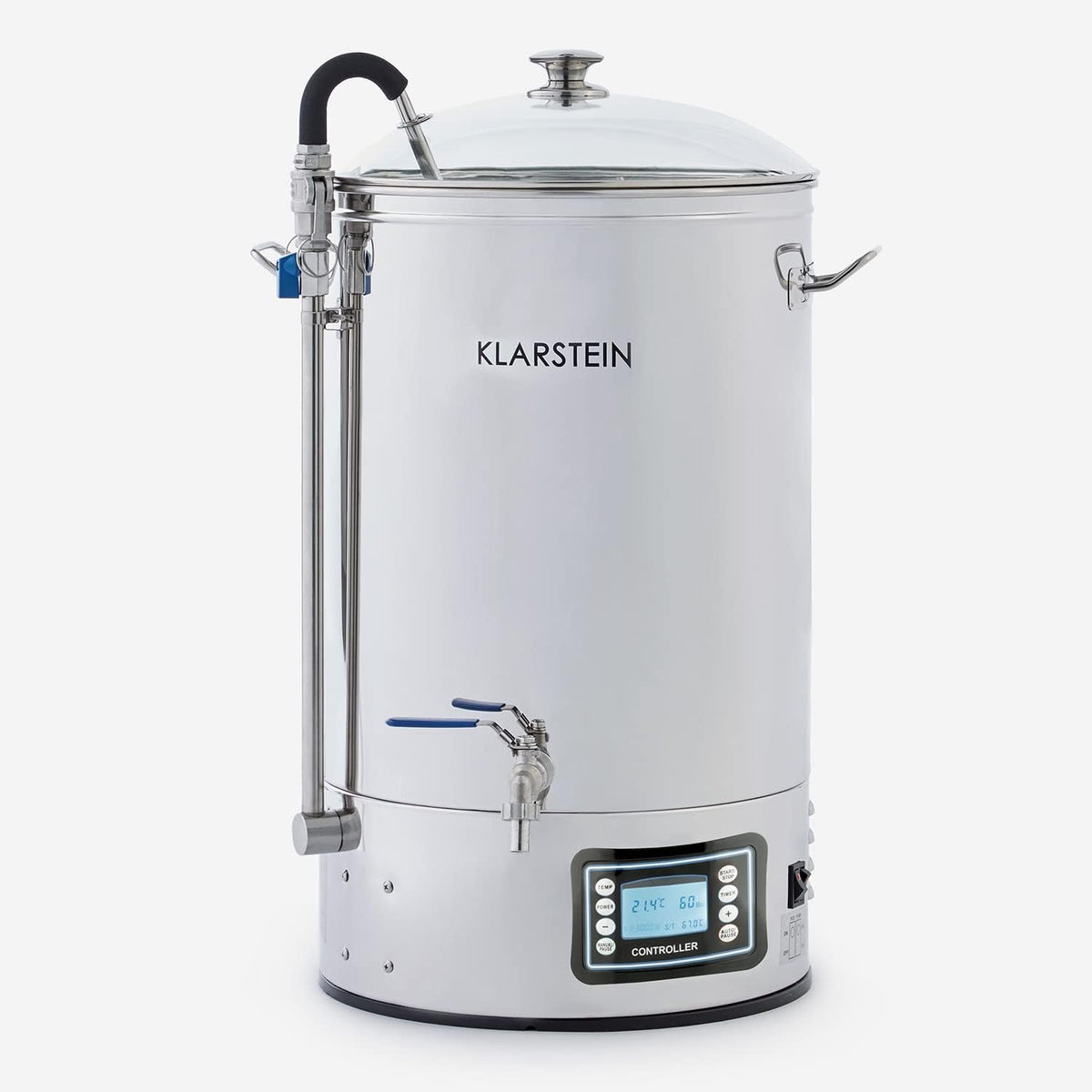 Klarstein Braukessel, 2500 W, 30 L, Silber, Mundschenk - Bierbrauanlage, Maischekessel, Touch-Panel, Umwälzpumpe