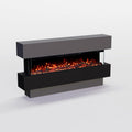 GLOW FIRE Elektrokamin, 129x69x21 cm, 1800 W, Grau, GF Core Clear 42 mit realistischem 3D LED-Feuer - Stand-, App Steuerung