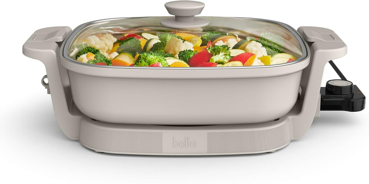 BELLA, Transparent, Make & Take Elektrische Pfanne, passt überall™ Küchenutensilien, EverGood™ Keramikbeschichtung