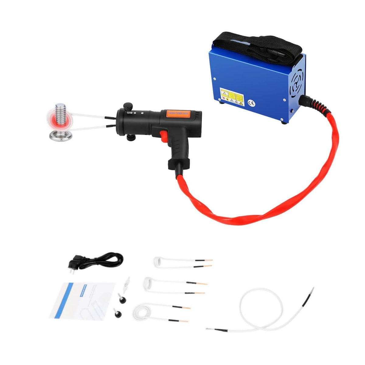 HUOMMGS Werkzeugkasten, 1500 W, 220 V, Kupfer, Kunststoff, Eisen, Grau, Induktionsheizgerät Kfz Induktionsgerät 800°C Induktion