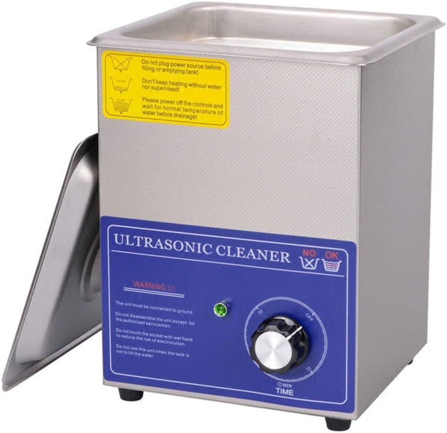 CGOLDENWALL Mahlwerkreinigung, 60 W, 220v, 2 l, Silber, gewerblicher Ultraschallreiniger für Schmuck und, mit Timer