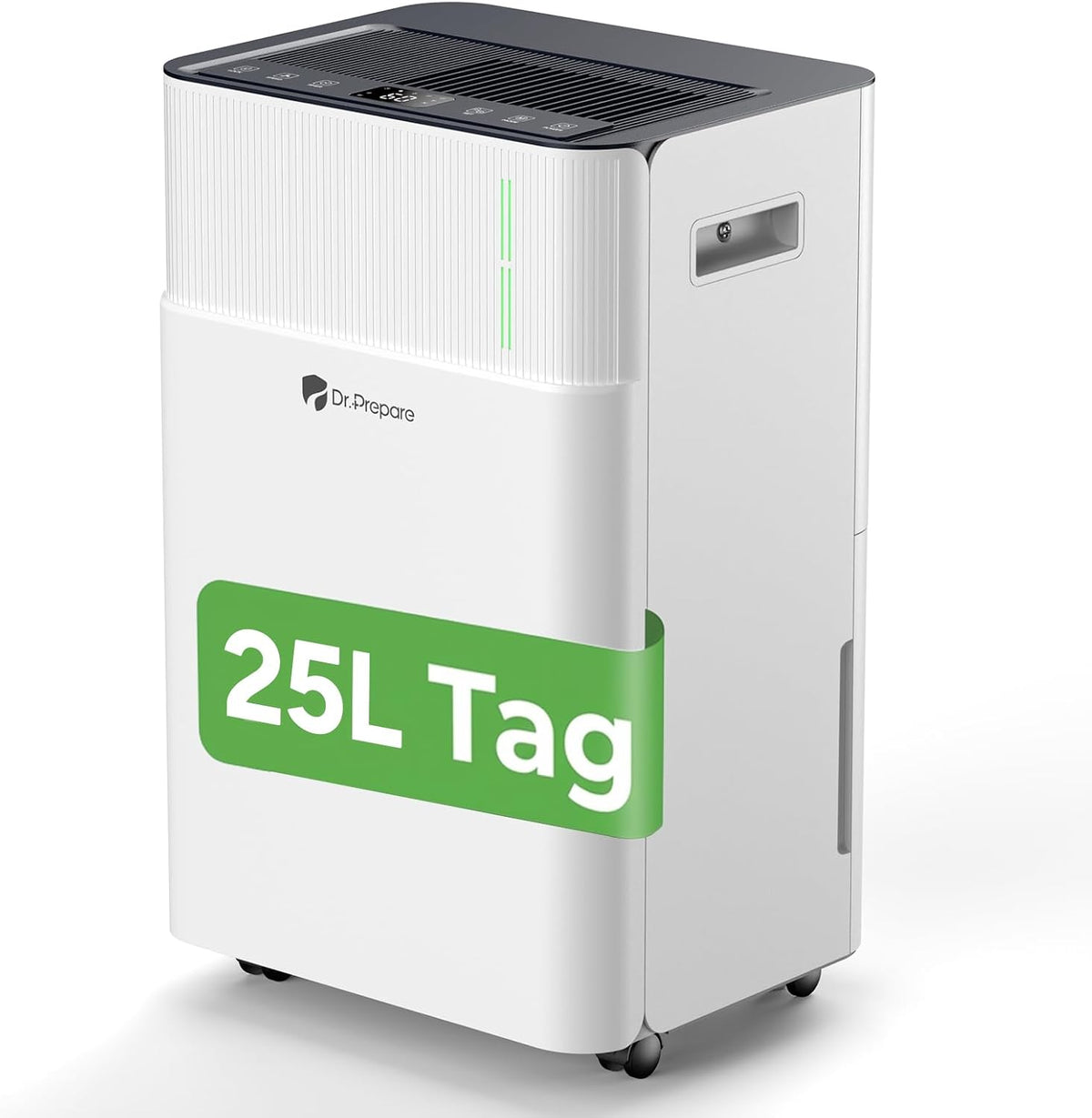 DR.PREPARE Luftentfeuchter, 4.5 L, 25 L, 45m, Weiß, Entfeuchter für Keller Wäschetrocknung, Tank, 3 Modi, Schlafmodus