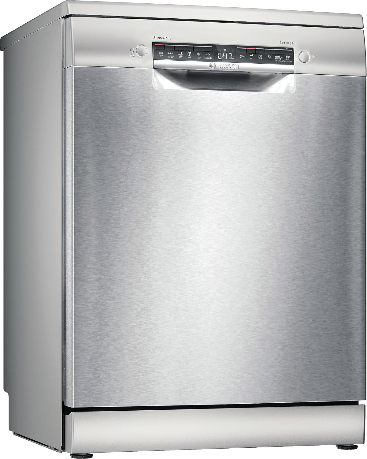 Bosch Geschirrspüler, 60 cm, Silber, Serie 4, freistehend, Silver Inox, SMS4EMI06E