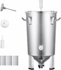 Bierbrauanlage Bierbrauen, 30 L, Silber, aus Edelstahl mit Bierfermenter, Braueimer, Sockel, Kessel, Deckel, Griff
