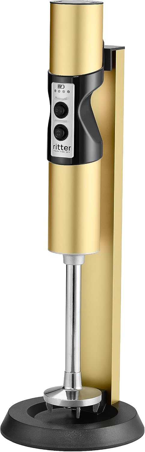 Ritter Stabmixer, Gold, stilo 7 Kabelloser mit Akku, Made in Germany
