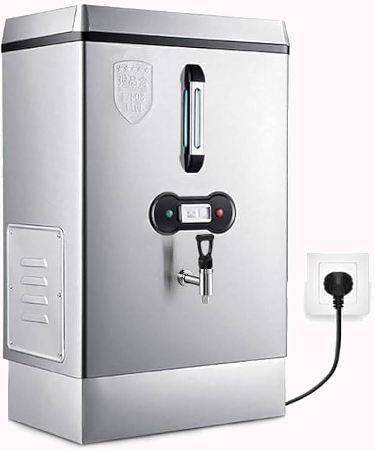 WOTZOV Warmwasserspeicher, Schwarz, Gewerblicher Wasserkocher, Heißwasserspender Mit Wasserhahn, Doppelfiltration Und Automatischer Nachfüllung