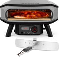 cozze Pizzaofen, 17 Zoll, Schwarz/Silber, Gas mit Drehfunktion - Großer Pizza Ofen Gas Outdoor