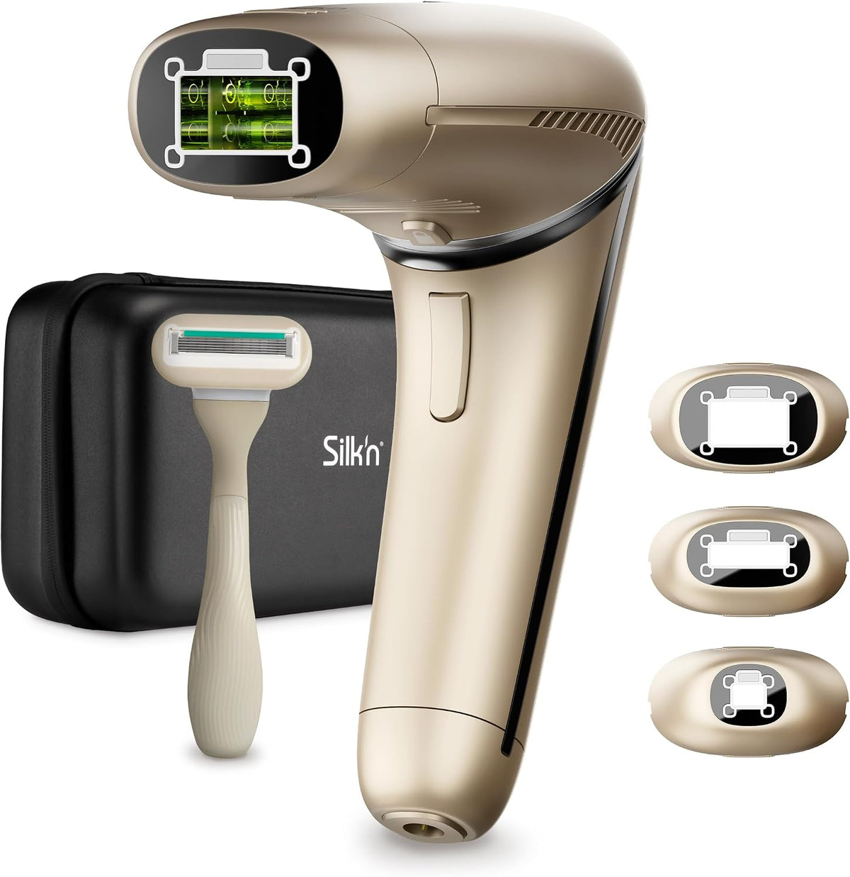 Silk'n Elektrorasierer, Gold, IPL-Gerät mit einem drehbarem Kopf, Haarreduktion, 600.000 Lichtimpulse, für helle bis dunkle Haut
