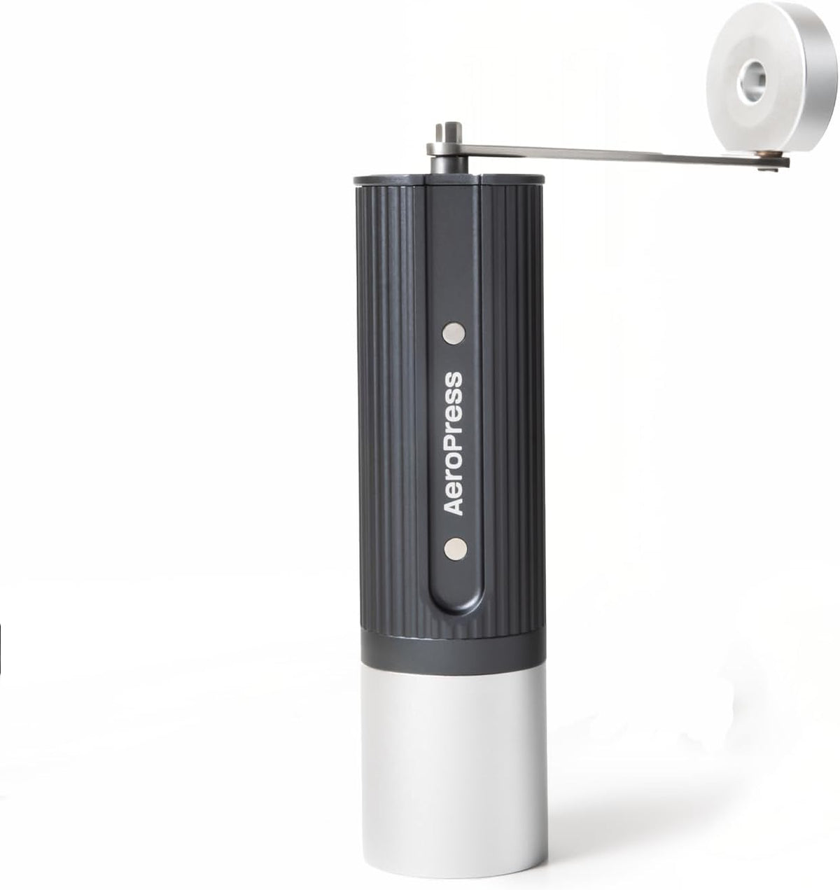 AeroPress Manuelle Kaffeemühlen, Schwarz/Silber, Manuelle Kaffeemühle - Tragbare Handmühle mit, 60 Mahlgradeinstellungen