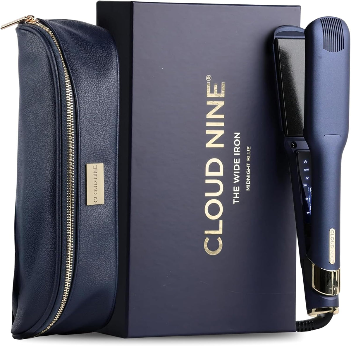 Cloud Nine Haarglätter, Blau, Wide Iron Glätteisen, breite Platten für dickes Haar, Breiter, 11 Stufen, 100-200°C