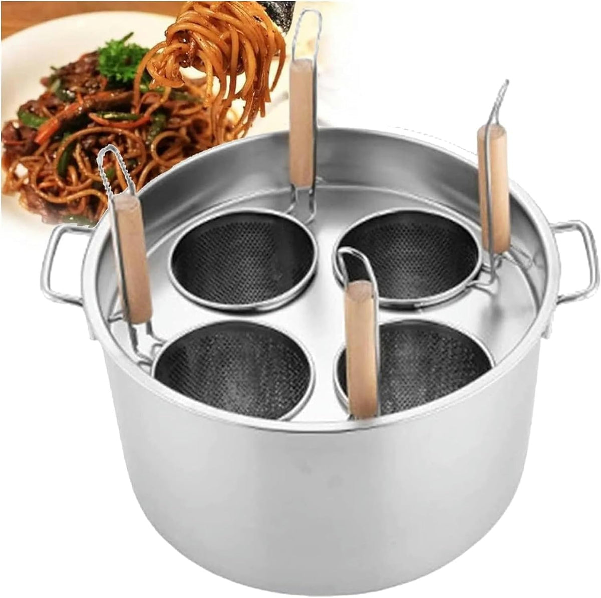 Pastatopf Kochtöpfe, Silber, Set aus Edelstahl mit Siebeinsatz, Kochtopf für die Küche, Dampfgarer für Restaurants