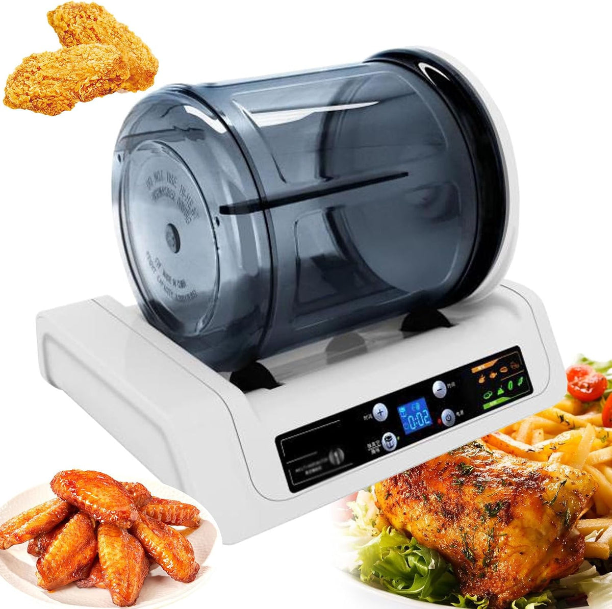 Kommerzieller Außenküchen, 5 l, Schwarz, Fleischbecher-Marinator, Vakuum-Marinator mit 0, 10 Stunden Timer für schnelles Marinieren von Huhn
