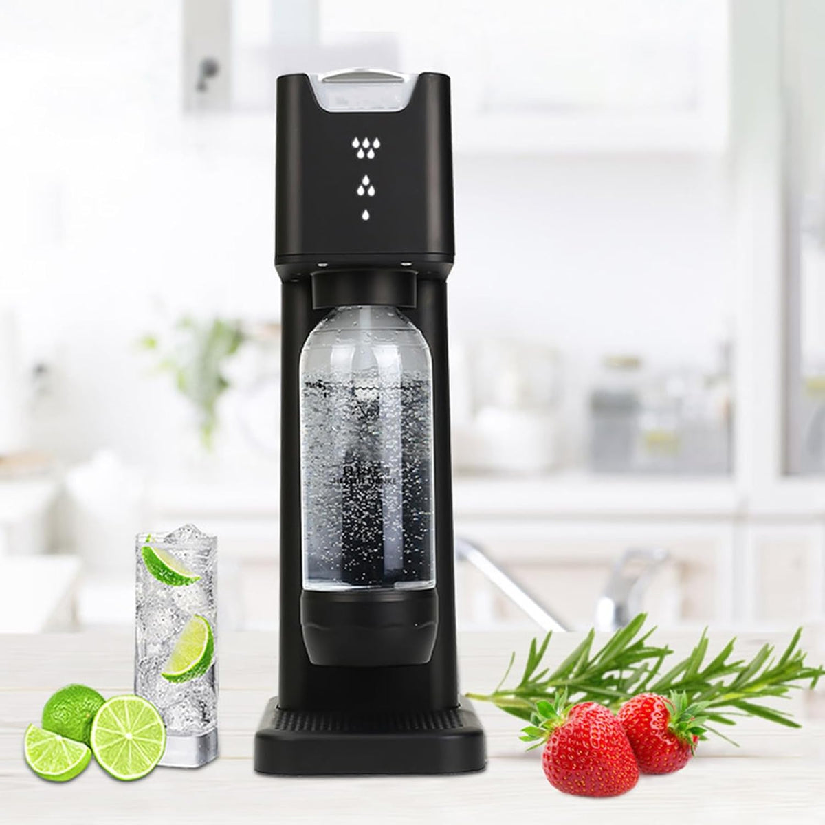 XDTKJDZ Wassersprudler, 0,5 Liter, 1 Liter, Grau, Sprudelwasser und Soda Maker, kohlensäurehaltig jedes Getränk
