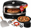 ACTIVA Pizzaofen, 6,0 kW, Grau, Gas mit automatischem Drehteller, Outdoor Pizza Ofen bis 400 Grad, Pizza Oven mit USB C Anschluss