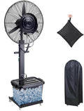 WOMGKDA Standventilatoren, 29 Zoll, 750 mm, Weiß, Ventilator mit Wasserzerstäuber, Befeuchtung, 3 Geschwindigkeiten