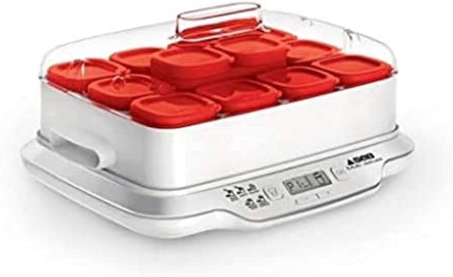 SEB Joghurtbereiter, Transparent, Multi Délices, Express 12 Gläser 140 ml, BPA-frei, 5 automatische Programme, Express-Programm