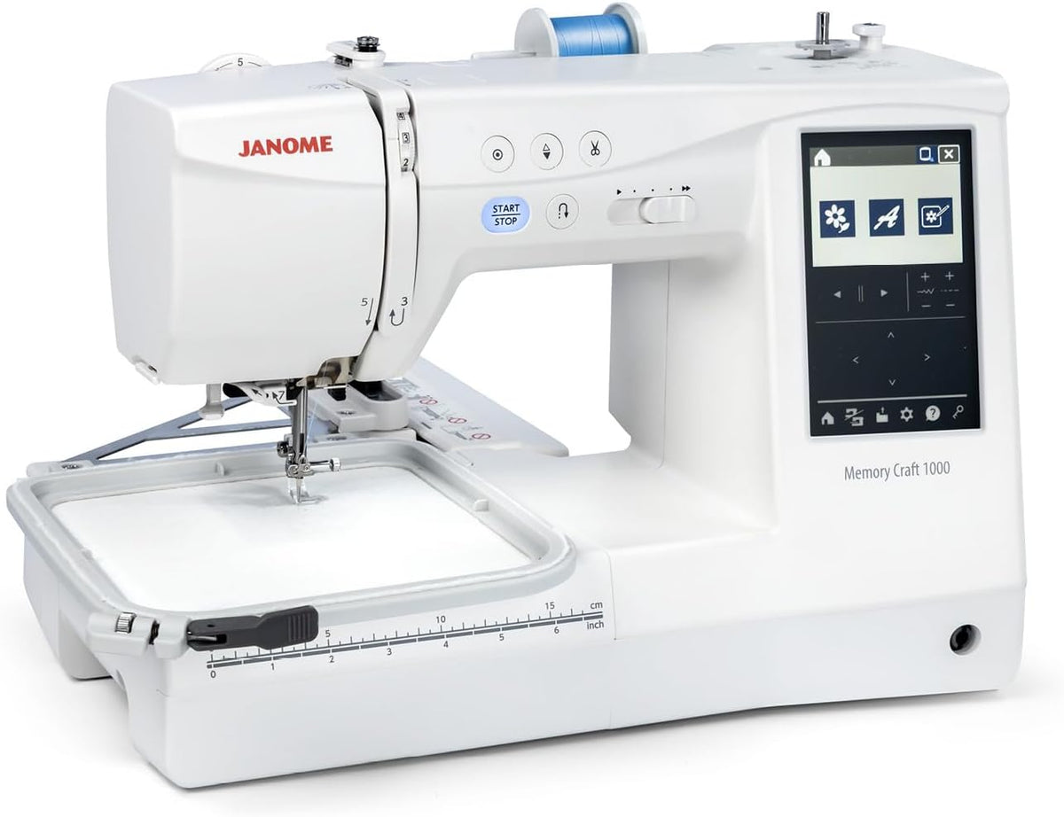 Janome Stickmaschinen, 14 x 14 cm, Schwarz, Memory Craft Näh- und Stickmaschine 1000 Kombinationen, maximale Stickerei