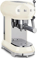 Smeg Espressokocher, 1350 W, 1 l, Schwarz/Silber, ECF01CREU Manual Espresso -Maschine, Cappuccino -System, Thermoblock