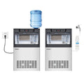 LEEVOT Eismaschine, 60 kg, Blau/Silber, Profi Eiswürfelmaschine - Home in 24h, 480 Watt, Schaufel, Tube, selbstreinigend